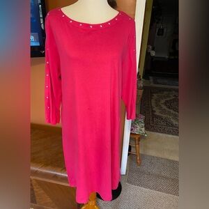 Karen Scott Pink Dress with Studded Details